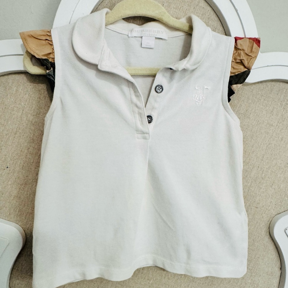 Burberry White Polo Shirt Classic Knit Top